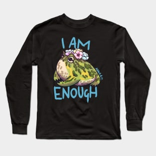 Mental Health Positivity Frog "I Am Enough" Long Sleeve T-Shirt